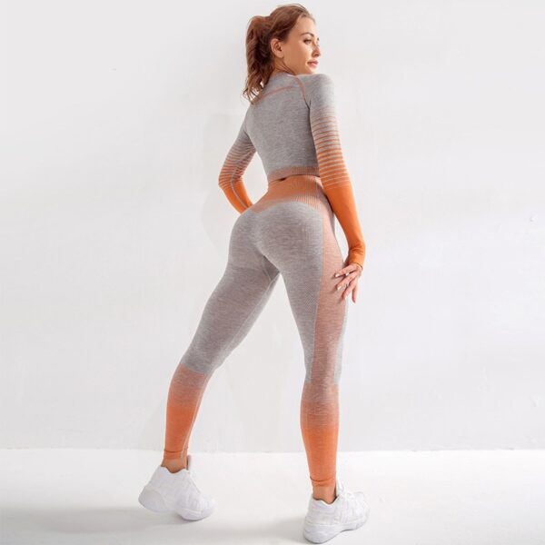 Seamless Yoga Set Workout Sets Fitness Sports Long Sleeve Crop Top Yoga Leggings Sport Suit Tracksuit Gym Jogging Clothes