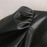 Aachoae-Faux-Leather-Dress-Women-Sexy-Club-Puff-Short-Sleeve-Bodycon-Party-Dress-Vintage-Pleated-Tunic-Black-Mini-Dress-Vestidos