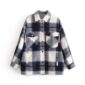 Aachoae Plaid Women Fashion Jacket Spring Turn Down Collar Casual Coat Outwear Female Batwing Long Sleeve Lady Tops Ropa Mujer