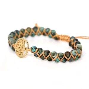 Vintage Leather Bracelets natural Stone Wrap Bracelets for men and Women tree Boho Friendship Bracelet Handmade Jewelry