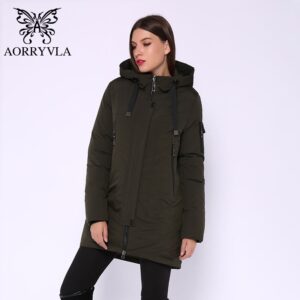 AORRYVLA 2020 New Winter Women's Jacket Fashion Cotton Long Parka Hooded Coat Thick Woman Parkas Winter Jacket Warm High Quality