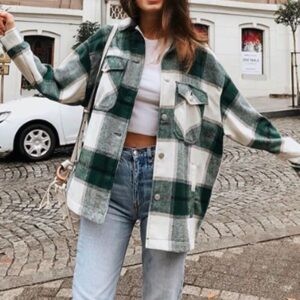 Toppies 2020 Autumn Winter Plaid Oversize Jackets Loose Causal Checker Streetwear Coat