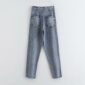 Aachoae Women High Waist Blue Jeans 2020 Harajuku Pleated Long Mom Jeans Pants Ladies Casual Pockets Denim Trousers Streetwear