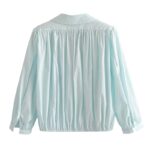 Aachoae-Women-Blue-Blouse-Long-Sleeve-Work-Office-Pleated-Shirt-Lady-Turn-Down-Collar-Button-Loose-Casual-Ladies-Tops-Blusas