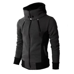 Zipper Hooded Sweatshirt Men Fashion 2020 Spring Casual Patchwork Fleece Warm Hoodies Sweatshirts Male Streetswear Coat Jackets
