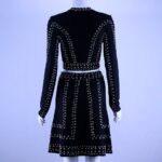 Winter-sexy-black-rivet-ladies-set-Bodycon-long-sleeve-jacket-and-A-line-skirt-2-two-piece-set-women-celebrity-party-Female-Set
