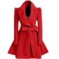 Korean women's woolen windbreaker Overcoat jacket coats Red XL autumn and winter long windbreaker Overcoat fashion coat jacket