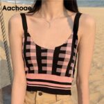 Aachoae-Plaid-Patchwork-Camisole-Women-Sexy-Spaghetti-Strap-Short-Tank-Tops-Lady-Retro-Slim-Knitted-Camis-Female-Vetement-Femme