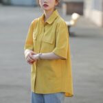 Aachoae-Women-Solid-Blouse-Batwing-Half-Sleeve-Loose-Shirt-Tunic-Pockets-Casual-Ladies-Tops-Office-Wear-Blouses-Camisas-Mujer
