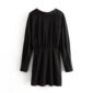 Aachoae Women Casual Black Mini Dress Long Sleeve A line Cotton Solid Dress Turn Down Collar Work Wear Short Dresses Vestidos