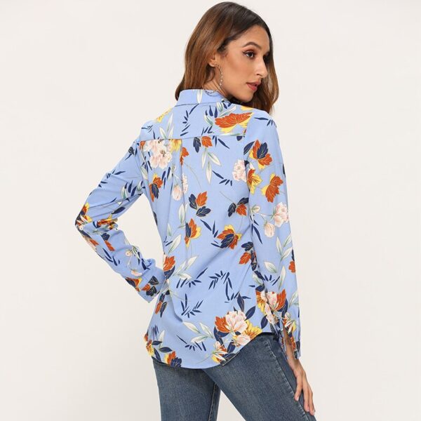 Aachoae Vintage Floral Printed Blouse Women Long Sleeve Casual Shirt Turn Down Collar Plus Size Office Tops For Ladies Blusas