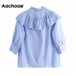 Aachoae-Elegant-Blue-Color-Cotton-Blouse-Women-Chic-Hollow-Out-Embroidery-Shirt-Female-V-Neck-Retro-Ladies-Tops-Vetement-Femme