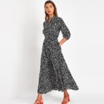 Aachoae-2020-Women-Long-Printed-Dresses-Three-Quarter-Sleeve-Bohemian-Maxi-Dress-Turn-Down-Collar-Shirt-Dress-Vestidos-Mujer