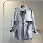 Aachoae-2020-Women-Solid-Casual-Trench-Bow-Tie-Batwing-Sleeve-Pockets-Coat-Female-Stand-Collar-Single-Breasted-Korean-Outerwear