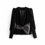 Aachoae-Women-Velvet-Jacket-Lady-Deep-V-Neck-Big-Bow-Sashes-Long-Puff-Sleeve-Coat-Winter-Chic-Female-Outwear-Office-Suit-Coat