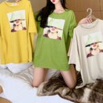 Aachoae-Loose-Character-Print-T-Shirt-Women-Summer-O-Neck-Basic-Casual-Tshirt-Female-Batwing-Half-Sleeve-Fashion-Cotton-Tee-Tops