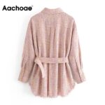 Aachoae-Multi-Elegant-Bandage-Jacket-Women-Batwing-Sleeve-Coat-Outerwear-Tassel-Pocket-Vintage-Plaid-Coat-Female-Kobieta-Kurtka