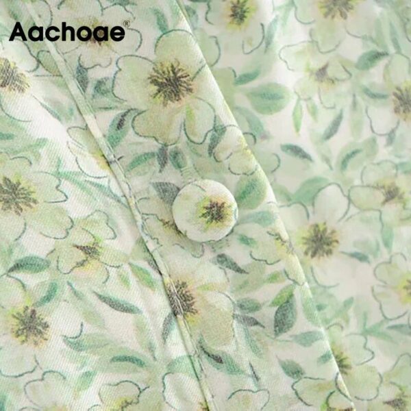 Aachoae Fashion Floral Print Shirt Dress Women Half Sleeve Pleated Casual Mini Dress Turn Down Collar Loose Dresses Summer 2020