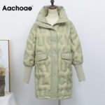 Aachoae-Solid-Thick-Warm-Winter-Coat-Parka-Women-Stand-Collar-Casual-Fluffy-Parka-Pocket-Lantern-Long-Sleeve-Korean-Style-Jacket