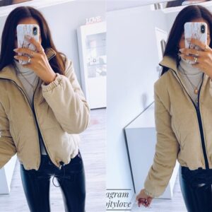 BerryGo Casual corduroy thick parka overcoat Winter warm fashion outerwear coats Women oversize streetwear jacket coat female