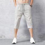 Men’s-Shorts-Summer-Breeches-2020-Thin-Nylon-3/4-Length-Trousers-Male-Bermuda-Board-Quick-Drying-Beach-Black-Men’s-Long-Shorts