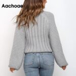 Aachoae-2020-Fashion-Lantern-Long-Sleeve-Gray-Sweater-Women-Solid-Stripe-Knitted-Sweaters-Loose-Stylish-Lady-Pullover-Sweater