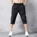 Men’s-Shorts-Summer-Breeches-2020-Thin-Nylon-3/4-Length-Trousers-Male-Bermuda-Board-Quick-Drying-Beach-Black-Men’s-Long-Shorts