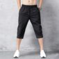 Men's Shorts Summer Breeches 2020 Thin Nylon 3/4 Length Trousers Male Bermuda Board Quick Drying Beach Black Men's Long Shorts