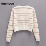Aachoae-Casual-Striped-Sweater-Women-O-Neck-Basic-All-Match-Pullover-Sweaters-Long-Sleeve-Soft-Thin-Cropped-Tops-Lady-Jumper