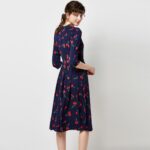 Aachoae-Vintage-O-Neck-Casual-A-Line-Cherry-Print-Dresses-Women-2020-Three-Quarter-Sleeve-Midi-Dress-Elegant-Party-Pleated-Dress