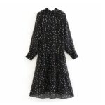Aachoae-Dot-Print-Black-Dress-Women-Long-Sleeve-Loose-Pleated-Midi-Dress-Female-Stand-Collar-Vintage-Dress-Lady-Casual-Sundress