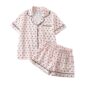 Aachoae Sweet Print Pijamas Women Summer 2020 Short Sleeve Turn Down Collar Casual Pijama Elastic Waist Shorts Lady Pijama Mujer