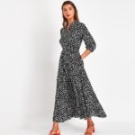 Aachoae-2020-Women-Long-Printed-Dresses-Three-Quarter-Sleeve-Bohemian-Maxi-Dress-Turn-Down-Collar-Shirt-Dress-Vestidos-Mujer