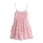 Aachoae-Sexy-Spaghetti-Strap-Mini-Dress-Women-Summer-Mesh-Patchwork-Holiday-Beach-Dress-Pink-Backless-Party-Pleated-Dress