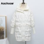 Aachoae-Solid-Thick-Warm-Winter-Coat-Parka-Women-Stand-Collar-Casual-Fluffy-Parka-Pocket-Lantern-Long-Sleeve-Korean-Style-Jacket