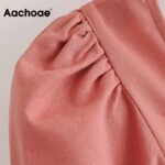 Aachoae-Women-Vintage-Pink-Cropped-Blouses-2020-Lace-Decorate-Long-Sleeve-Pleated-Cotton-Blouse-Chic-Square-Collar-Stretch-Shirt