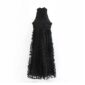 Aachoae Elegant Women Sleeveless Floral Party Dress Lace Mesh Stand Neck Vintage Long Dress Female Black Color Lady Maxi Dresses