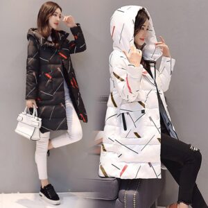 Elegant Long Sleeve Warm Zipper Parkas Women Jacket Office Lady Fashion Winter Hooded Long Jacket Coat