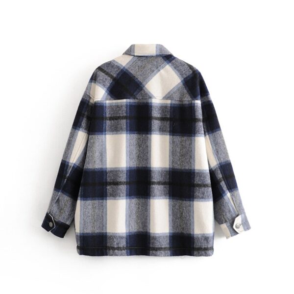 Aachoae Plaid Women Fashion Jacket Spring Turn Down Collar Casual Coat Outwear Female Batwing Long Sleeve Lady Tops Ropa Mujer