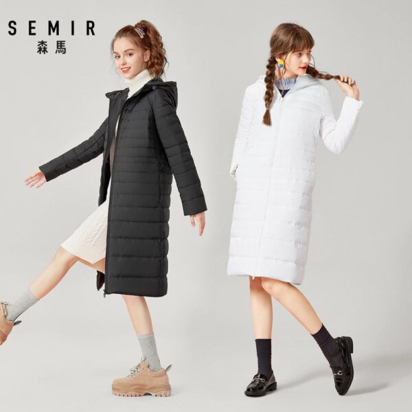SEMIR Hooded down jacket women Casaco Feminino Women Winter Jacket 2019 Fashion Thick down Padded Long Coat Women