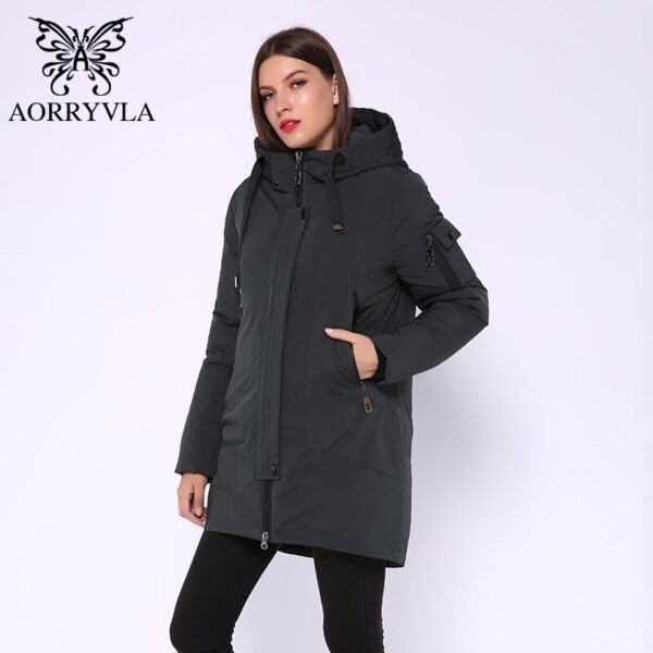 AORRYVLA 2020 New Winter Women's Jacket Fashion Cotton Long Parka Hooded Coat Thick Woman Parkas Winter Jacket Warm High Quality