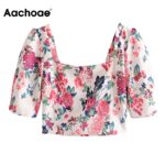Aachoae-Summer-Crop-Top-Blouse-Women-Vintage-Floral-Print-Puff-Short-Sleeve-Shirts-Square-Collar-Boho-Chic-Tops-Blusas-Mujer