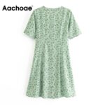 Aachoae-Summer-V-Neck-Floral-Print-Dress-Casual-Short-Sleeve-Mini-Dress-Women-Single-Breasted-Retro-A-Line-Dress-Femme-Robe