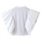 Aachoae Women White Blouse Shirts Ladies Stylish Ruffles Shirt Tunic O Neck Solid Casual Tops Blouses Blusas Mujer De Moda 2020