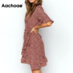 Aachoae-Women-Elegant-Ruffles-Wrap-Mini-Dresses-Floral-Print-V-Neck-Boho-Dress-A-Line-Short-Sleeve-Party-Dress-Summer-Sundress