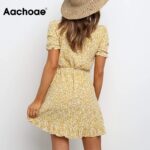 Aachoae-Summer-Casual-V-Neck-Print-Dress-Women-Short-Sleeve-Fashion-Beach-Mini-Dress-Ruffles-Wrap-Dress-Sundress-Vestidos-Mujer