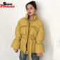 Women winter jackets parkas 2020 Fashion Thick warm Lantern sleeve tops jackets Slim solid sweet jackets for female