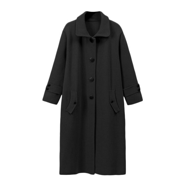 Aachoae Korean Solid Office Wear Long Coat Women Elegant Batwing Long Sleeve Coats Outerwear Thicken Warm Casual Woolen Coat