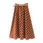 Aachoae 2020 Summer Women Polka Dot Print Skirt With Belt Button High Waist Loose Midi Skirt Female Beach Skirts Lady Jupe Femme