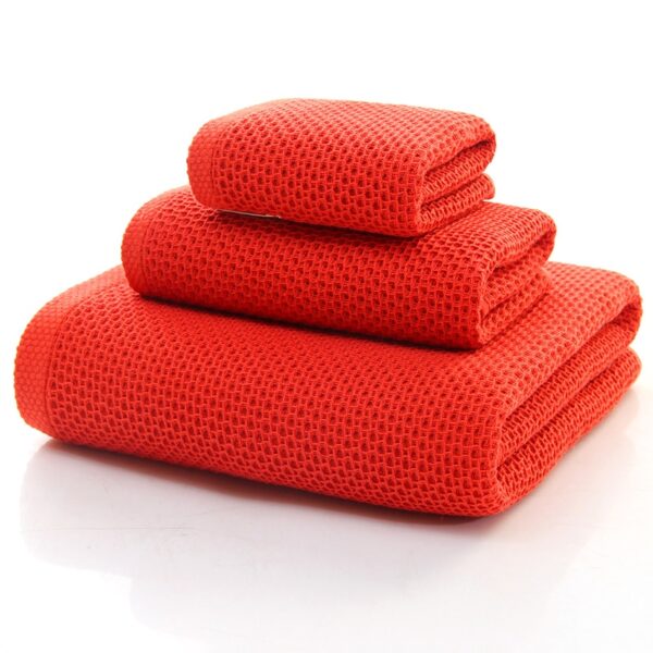 3-Pieces/Set Honeycomb Thin Cotton Towel Set Summer Bathroom Towels Small Face Hand Towel Brown Grey Absorbent Washcloth